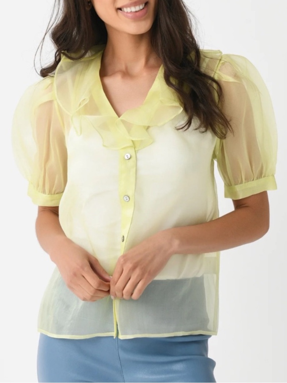 Lingua Franca Odette Top in Lime Ice SZ XS NWT